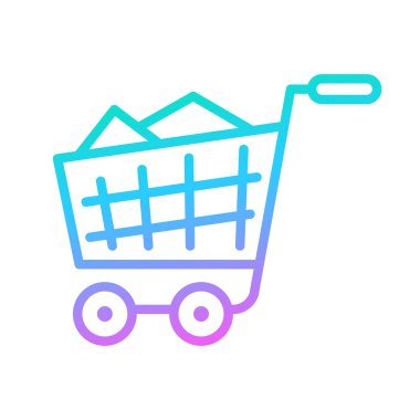 Shopping cart icon in gradient style isolated on white background	