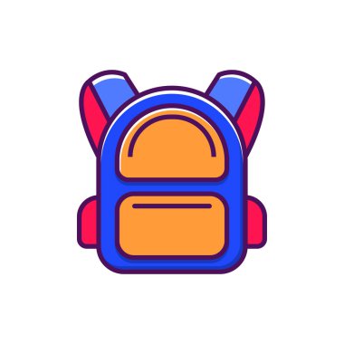 Simple and cute school bag vector illustration isolated on white background	