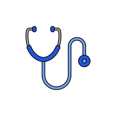 Simple stethoscope vector illustration isolated on white background. Stethoscope linear color style icon