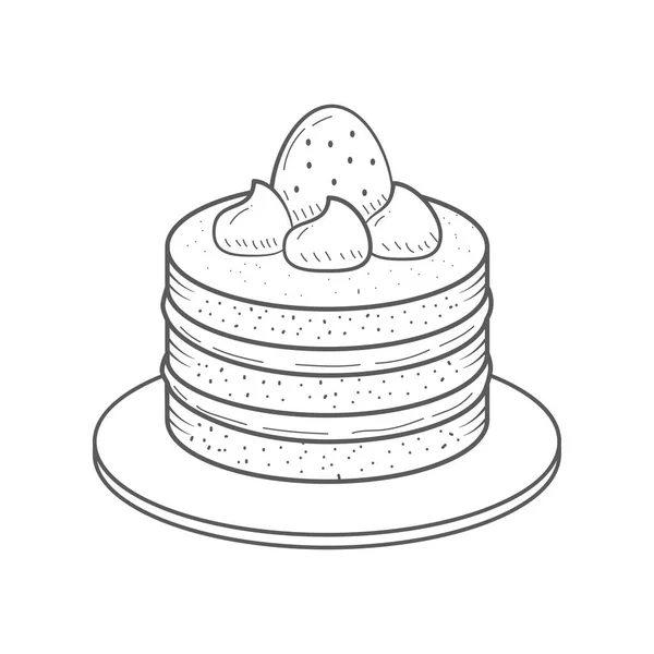 Shortcake Sketch Vector Illustration Isolated White Background — Stock Vector