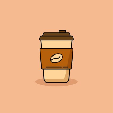 Takeaway coffee vector illustration on isolated background. Takeaway coffee linear color icon	