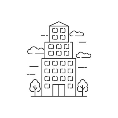 Building linear icon isolated on white background. Simple building vector illustration	