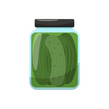 Jar of pickle vector illustration isolated on white background	
