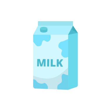 Milk box vector illustration with flat design isolated on white background	