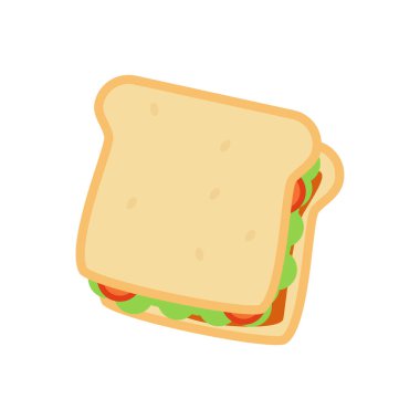Simple sandwich vector illustration isolated on white background	