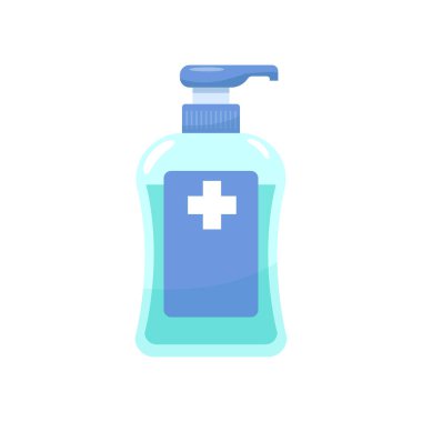 Hand sanitizer vector illustration isolated on white background	