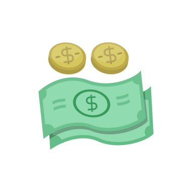 Simple flat money vector illustration isolated on white background	