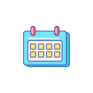 Calendar icon with colorful design isolated on white background	