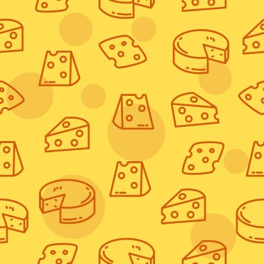 Cheese seamless pattern with yellow color suitable for background	