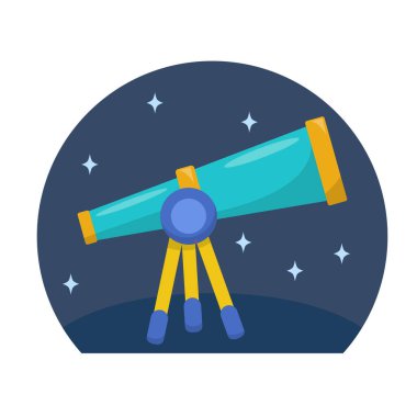 Telescope vector illustration in flat design isolated on white background	