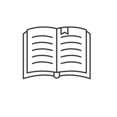 Book vector illustration in simple line design isolated on white background. Book icon	