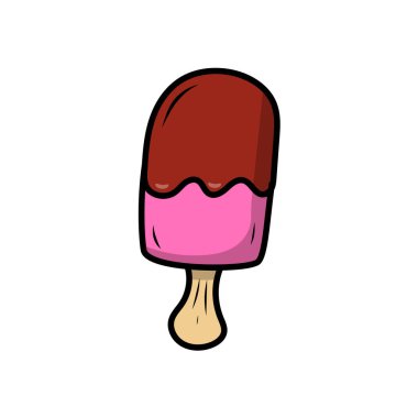 Ice cream vector illustration with colorful hand-drawn style isolated on white background