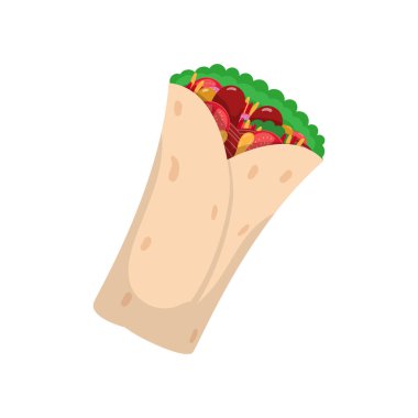 Kebab vector illustration in cartoon style isolated on white background