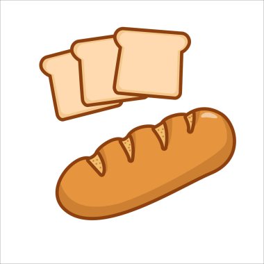 Breads vector illustration in cartoon style isolated on white background