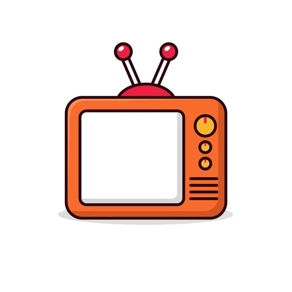 Old Television Vector Illustration Simple Design Isolated White Background — Stock Vector
