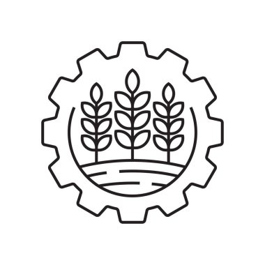 Beyaz arka planda tek tarım endüstrisi simgesi