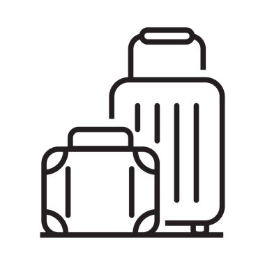 Beyaz arkaplanda doğrusal biçimli bavul