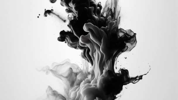 Schwarzer Rauch Isoliert Auf Weißem Hintergrund Bewegung — Stockvideo