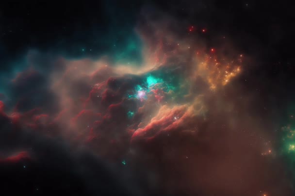 Espacio Resplandeciente Fondo Nebulosa Moción — Vídeo de stock