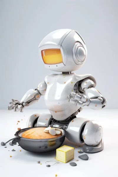 Little robot are cooking