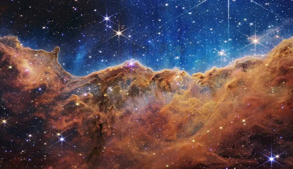 Space Glowing Nebula Background Elements Image Furnished Nasa — Fotografia de Stock