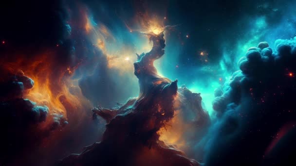 Spazio Scintillante Sfondo Nebulosa Mozione — Video Stock