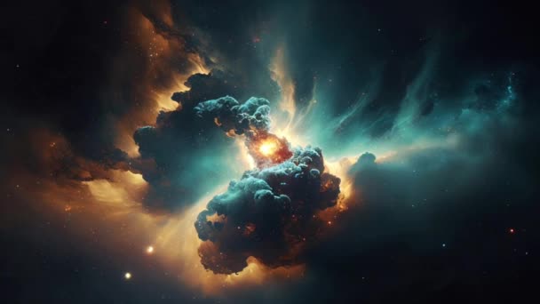 宇宙と輝く星雲の背景 — ストック動画
