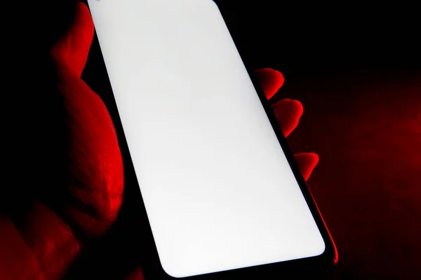 Mobile Phone Template Mockup Isolated Dark Background — Stock Photo, Image