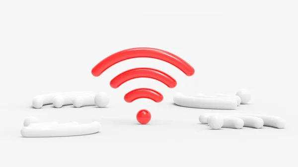 Wifi Icon Isolated White Background Rendering — Stock Photo, Image