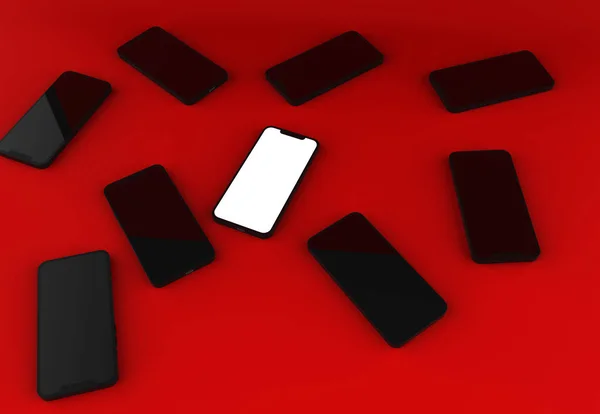 Cep Telefonu Şablonu Modeli Farklı Bir Kavram Illüstrasyon — Stok fotoğraf