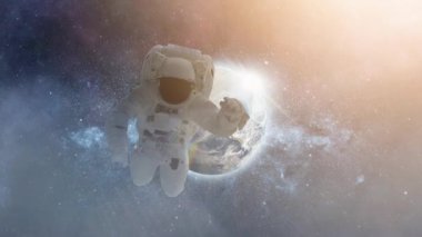 Astronot ve alan arkaplanı. Bu görüntünün elementleri NASA tarafından desteklenmektedir.