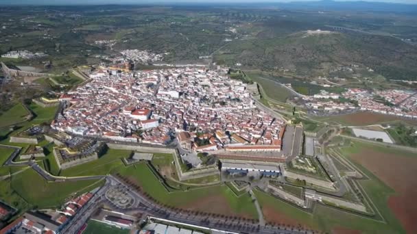 Αεροφωτογραφία Drone Του Fort Nossa Senhora Graca Στο Elvas Στην — Αρχείο Βίντεο