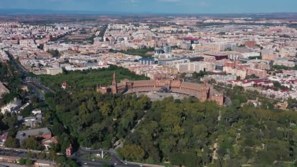 Foto Aerea Una Vecchia Città Storica Europea Siviglia Spagna Estate — Video Stock