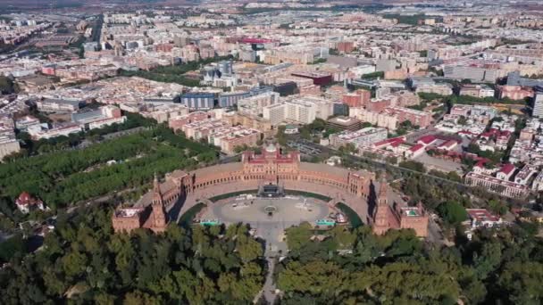 Foto Aerea Una Vecchia Città Storica Europea Siviglia Spagna Estate — Video Stock