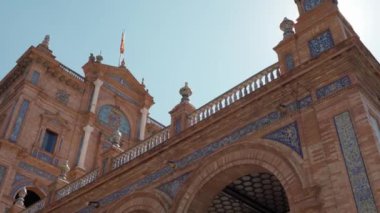 Sevilla İspanyol şehri, İspanya meydanı, antik mimari ve miras. Yüksek kalite 4k görüntü