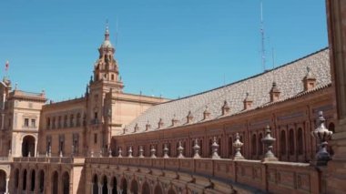 Seville spanish city, spain square, ancient architecture and heritage. High quality 4k footage