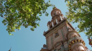 Seville spanish city, spain square, ancient architecture and heritage. High quality 4k footage