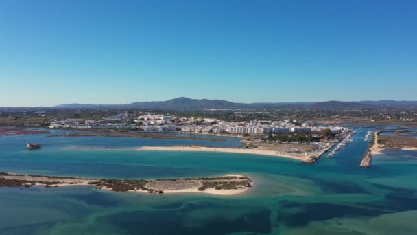 Vista Aérea Vuelo Con Drones Sobre Parque Natural Portugués Ria — Vídeos de Stock