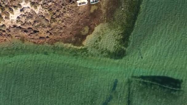 Drone Vlucht Natuurpark Ria Formosa Portugal Met Helder Turkoois Water — Stockvideo