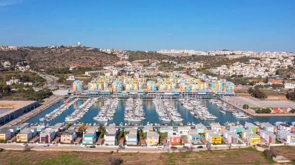 Yaratıcı Mimarisi Olan Portekizli Balıkçı Kasabası Albufuira Portekiz Algarve Yüksek — Stok fotoğraf