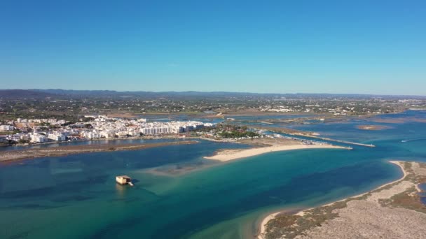 Vista Aérea Vuelo Con Drones Sobre Parque Natural Portugués Ria — Vídeos de Stock