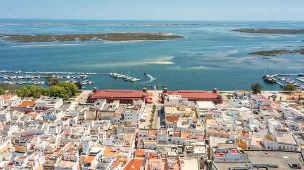 Aerial View Portuguese Fishing Tourist Town Olhao View Ria Formosa — Stock Photo, Image