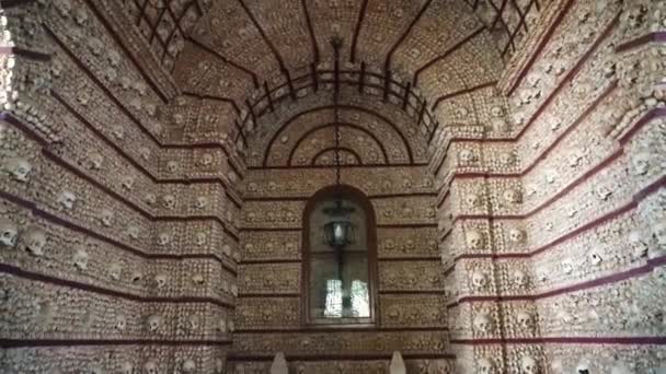 Faro Daki Carmo Kilisesi Nin Içindeki Capela Dos Ossos Detayları — Stok video