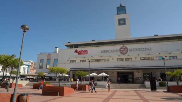 Mercato Comunale Portoghese Mercado Municipal Nel Centro Faro Portogallo Città — Video Stock
