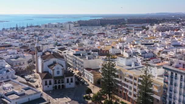 Letecké Záběry Portugalského Jižního Města Olhao Vysoce Kvalitní Záběry — Stock video