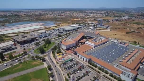 Luftaufnahmen Von Einer Drohne Einkaufszentrum Forum Algarve Faro Algarve Portugal — Stockvideo