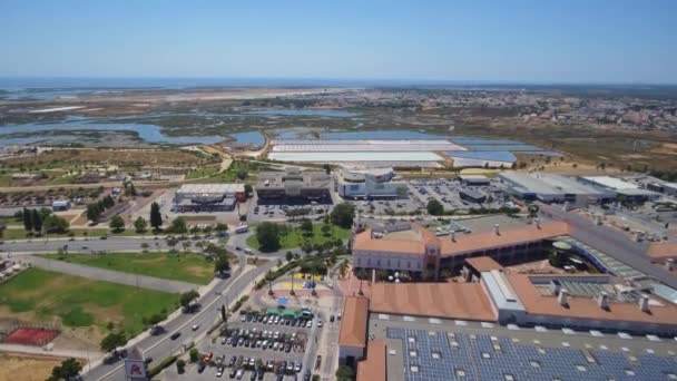 Bir Dan Çekilen Hava Görüntüsü Faro Algarve Bölgesindeki Algarve Alışveriş — Stok video