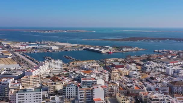 Aerial Drone Footage Portuguese Southern Town Olhao High Quality Footage — Stock Video