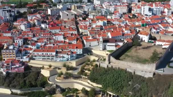 Letecké Záběry Starého Portugalského Města Sines Které Nachází Pobřeží Atlantiku — Stock video