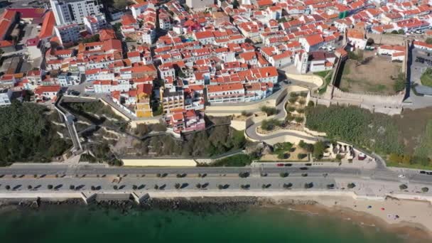 Aerial View Top Town Sines Portugal Europe Aerial View Avenida — Stock Video